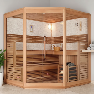 Sauna infrarouge électrique d'intérieur avec structure en bois massif de pruche, design écologique, alimentation <span class=keywords><strong>220V</strong></span> - Product Image 1