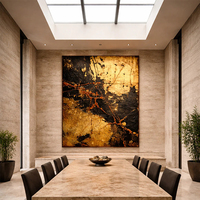 Modernes Impressionistisches Wald-Ölgemälde Großformatiges Rotes Baum-Leinwandbild für Hotel-Lobby