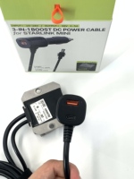 Kit Starlink Mini 3 en 1, Cable de Alimentación CC, Convertidor de Voltaje de 105W, Voltímetro, USB Dual, Accesorios para Yate, RV y Vehículos, Modelo FN06 de 3M, Negro