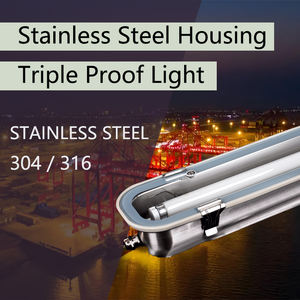 스테인리스 스틸 베이스 및 강화 유리 커버 트라이 프루프 LED 램프 IP65 창고용 형광등 조명기구 폭발 - Product Image 3