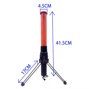 2x bâtons de signalisation LED à piles avec trépied, fonction lampe torche, bâton de signalisation routière - Product Image 3