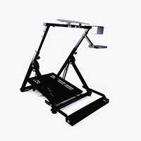 Simulateur de course pliable en acier Deluxon D39 avec support pour gobelet, supports pour levier de vitesses et pédales, prise en charge de la langue anglaise