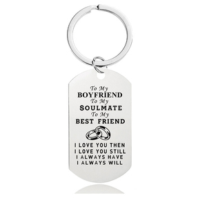 מפעל כסף נירוסטה כדי אשתי הבעל החבר חברה אתה שלי ברק מחזיקי מפתחות - Product Image 3