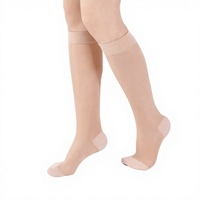 Chaussettes de compression 15-20 mmHg pour femmes, infirmières, hôtesses de l'air, chaussettes fines à compression mi-mollet en nylon