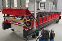 Machine automatique de formage de tuiles en acier chromé de 1250 mm de largeur, commande PLC, pompe à engrenages, capacité de 8 à 15 m/min