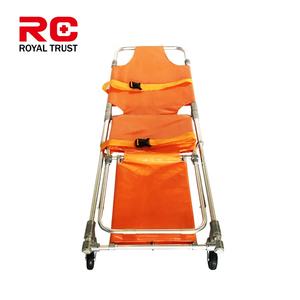 เก้าอี้เปลพับอลูมิเนียมน้ำหนักเบาปรับแต่งได้อย่างรวดเร็วพร้อมล้อบันไดและการแปลงแบบแบนเป็นเก้าอี้สำหรับการขนส่งผู้ป่วย - Product Image 1