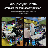 Machine de jeu d'arcade de hockey sur air multi-balles en métal à monnayeur pour 2 joueurs, écran LCD 17 pouces, prise en charge espagnol/anglais, pour divertissement en intérieur