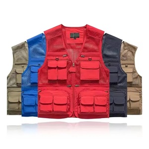เสื้อกั๊กใส่ทำงานสีเขียวเข้มใส่ได้ทั้งชายและหญิงมีหลายกระเป๋าเสื้อกั๊กใส่ทำงานแบบสร้างโลโก้แบบกำหนดเอง - Product Image 2