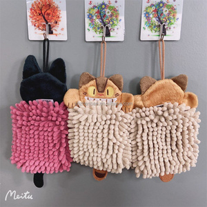 <span class=keywords><strong>Serviette</strong></span> <span class=keywords><strong>à</strong></span> main brodée en chenille motif animal de dessin animé mignon, séchage rapide, <span class=keywords><strong>à</strong></span> suspendre, pour la maison, la cuisine et la salle de bain - Product Image 2