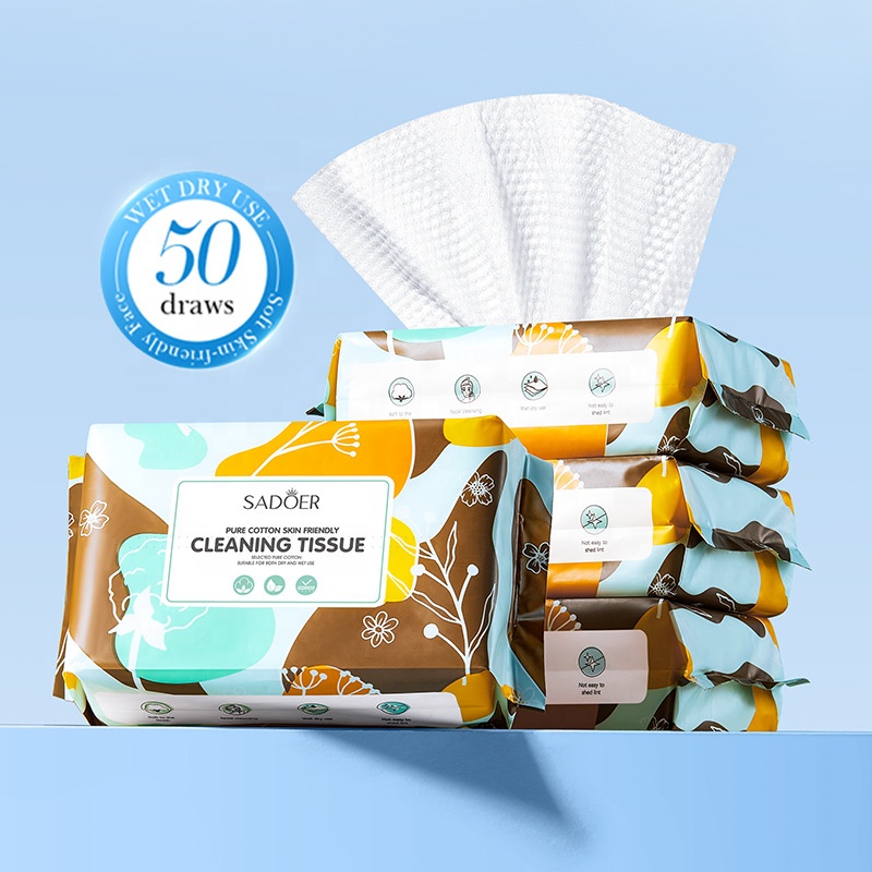 50 шт., одноразовые салфетки для лица