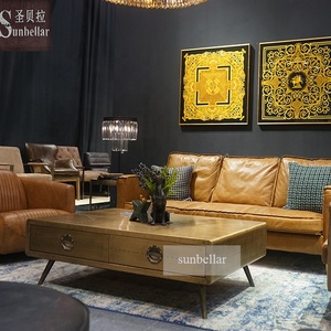 Tùy Chỉnh Antique Brass Vàng Kim Loại Thép Thân Cây Trường Hợp Bàn Cà Phê Phòng Khách Câu Lạc Bộ Khách Sạn Trung Tâm Bảng Hàng Không Đồ Nội Thất Bảng - Product Image 3