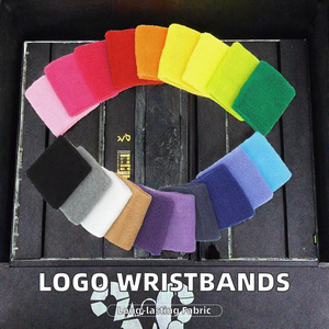 Bandeaux de poignet en coton élastique brodés avec logo personnalisé pour enfants, bandeaux de sport secs et flexibles en tissu éponge pour le bras - Product Image 4