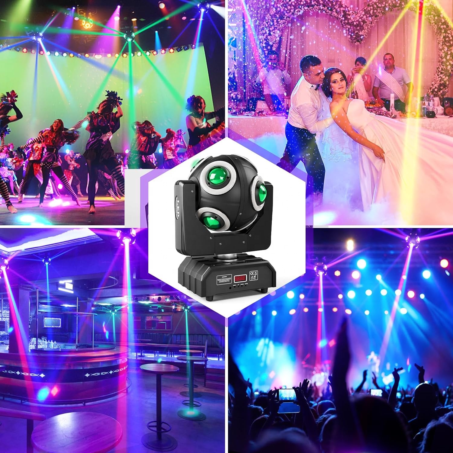 Профессиональный 150 Вт RGBW прожектор с движущейся головкой DMX512 светодиодные проектируемые огни с активацией звука для сценических свадебных диско-мероприятий