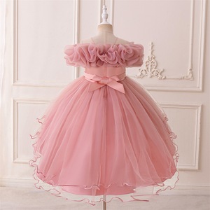 Robe de cérémonie pour enfants style festival occidental, ornée de dentelle et de mailles, pour filles, vente en gros, robes personnalisées pour fêtes, anniversaires et spectacles - Product Image 3