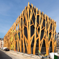 Panneaux de façade en aluminium Alumtimes Factory, design arbre 3D, revêtement poudré, métal décoratif ondulé, bardage extérieur.
