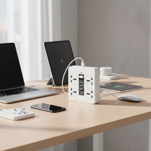 Presa Universale con Interruttore One-Touch, Cavo di <span class=keywords><strong>Prolunga</strong></span> 2M, 4 Prese di Corrente, 3 Porte USB-A, 1 Porta Type-C, Adatta per USA/UK/UE - Product Image 6