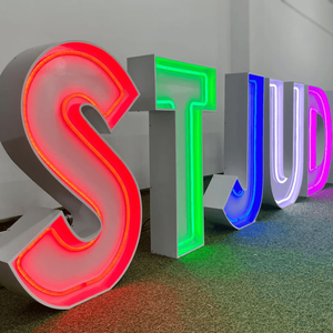 Distributori di eventi di lettere giganti 4ft Custom a forma di LED lettere tendone in metallo 3D <span class=keywords><strong>luce</strong></span> al Neon segnaletica azienda/negozio di pubblicità - Product Image 4