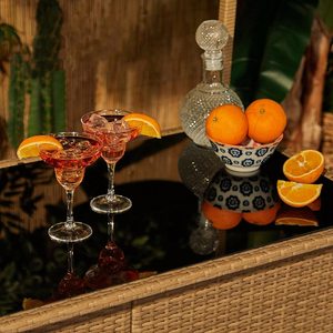 Đồ Nội Thất Ngoài Trời <span class=keywords><strong>Bistro</strong></span> Bảng Thiết Lập Wicker Mây Thanh Thiết Lập Cắt Chiều Cao Thanh Với Cao Top Bảng Và 2 Miếng Ghế, PE Hiện Đại - Product Image 2