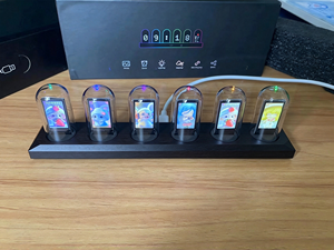 Cyberpunk-Stil RGB Aluminium-Legierung Nixie-Röhren-Uhr IPS Computer-Desktop-Uhr Ornament Steins;<span class=keywords><strong>Gate</strong></span> - Product Image 5