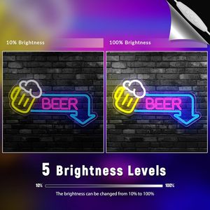 LED beer neon <b>sign</b> USB powered ambient light store window decoration light street indicator light luminous <b>sign</b> customizable 5V - Product Image 2