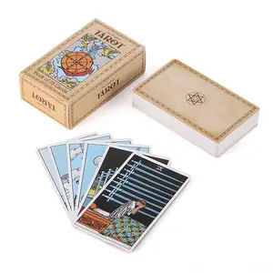 Kualitas Tinggi Kertas Cetak Kustom Kartu Permainan Tarot Set Perdagangan Pencetakan Permainan Kartu Deck Kartu Tarot dengan Buku Panduan