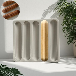 Stampo in Silicone per Dolci a 5 Cavità, per Cioccolatini, Eclair, Dessert, Strisce Lunghe, Puff a Forma di Dito, Utensile da Forno per Uso in Cucina - Product Image 1