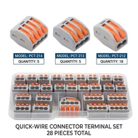 Kit de 28 connecteurs rapides pour fils, bornes 2P 32A 250V, en cuivre étamé, pour câblage de lampes domestiques