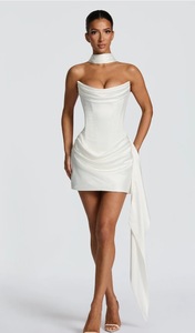 <span class=keywords><strong>Abito</strong></span> aderente Sexy aderente a doppio ponte da donna di alta qualità elegante con collo a fazzoletto <span class=keywords><strong>Mini</strong></span> abiti da sera - Product Image 2