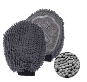 مايكروفايبر شنيل سيليكون فرشاة حمام قفاز منتجات تنظيف الحيوانات الأليفة قفازات القط الكلب حمام - Product Image 5