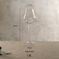 Ensemble de verres à vin en cristal sans plomb, ultra-fins, à pied haut, design de luxe, faits à la main, transparents comme des nuages, 355ml/470ml/698ml pour hôtels