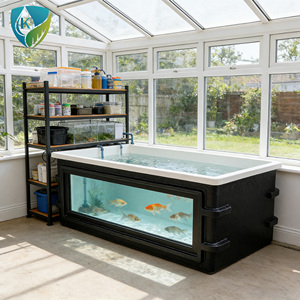 Fiberglass Koi Tank with Viewing Window Custom FRP Fish Tank for <strong>Aquarium</strong> and Koi Display - Product Image 2