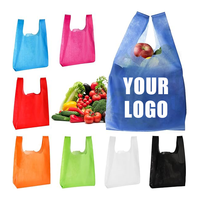 Groothandel Custom Niet-Geweven Vest Draagtas Supermarkt Shopping Business Reclame Cadeau Tas Met Custom Logo