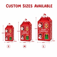 Boîte cadeau personnalisée de Noël avec poignée, boîte en papier imprimée pour les fêtes, pour bonbons, biscuits, friandises, emballage en gros