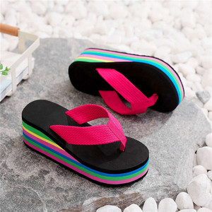 Sandalias de Verano Coloridas y Modernas para Mujer, <span class=keywords><strong>Chanclas</strong></span> con Suela de EVA, Parte Superior de Tela, Suela Gruesa - Product Image 4