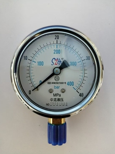 Manomètre sec tout en acier inoxydable MOD.113AL avec bague de pression, diaphragme de 100 mm, montage par le bas - Product Image 3