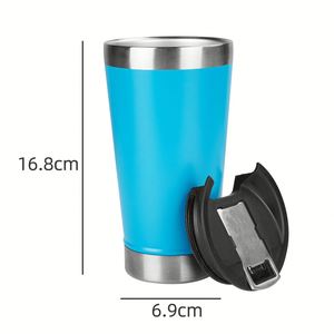 Wholesale 17oz Thermal Metal Insulated Stainless Steel Coffee Tumbler Beer Cup with Opener Lids - Product Image 4
