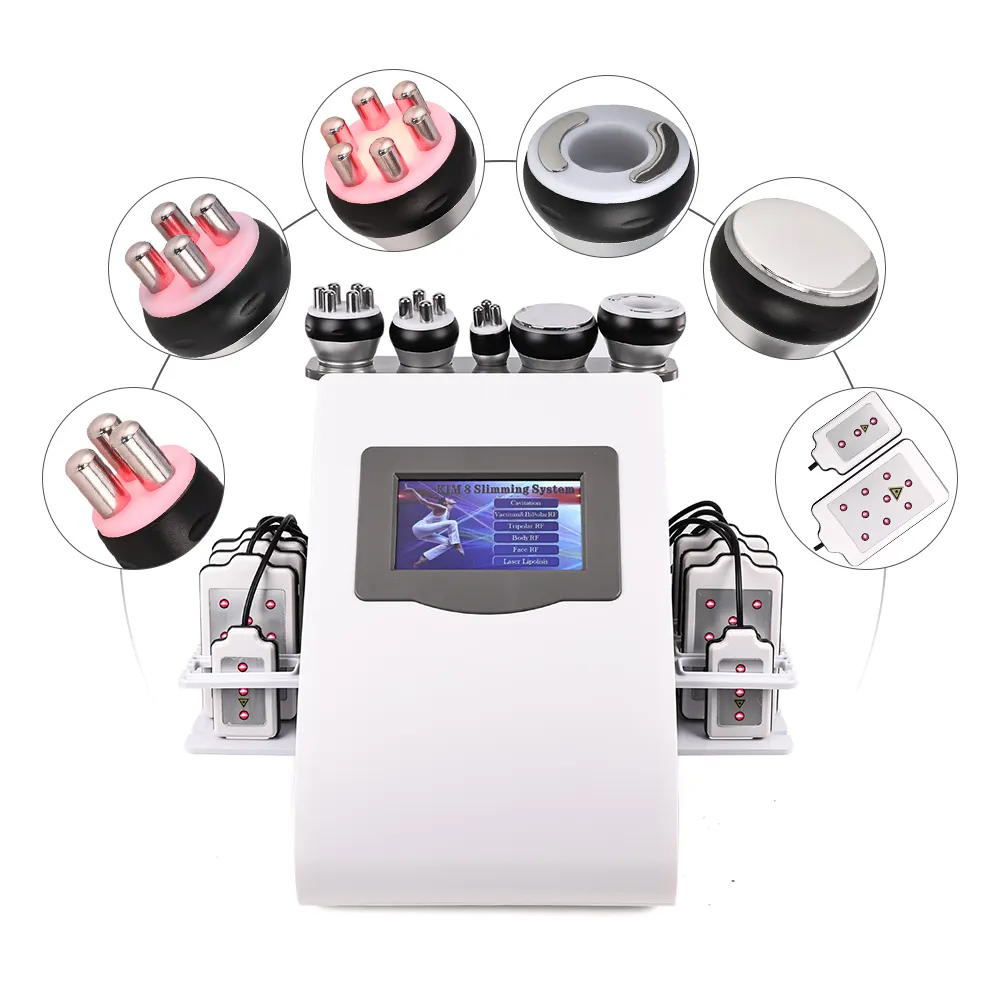 beauty skin lifting 6 in 1 multifunction vacuum body slimming lipo laser system rf 40k ultrasonic cavitation machine