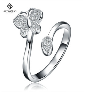 RN1325 Aceworks 925 Sterling Silver Jewelry <b>Adjustable</b> <b>Rings</b> Flower <b>Ring</b> - Product Image 4