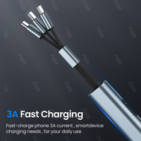 Câble de charge rapide USB 5 en 1 EONLINE pour téléphone Samsung Huawei, câble de charge micro USB C rétractable multi-prises, cadeaux créatifs
