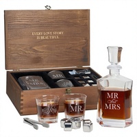 Nouvelle Collection 2024 : Ensemble Carafe à Whisky en Cristal Transparent de Haute Qualité avec 2 Verres 750ml, Style Américain, Fabriqué à la Machine, Idéal pour Cadeaux d'Affaires