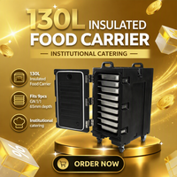 Conteneur alimentaire isotherme commercial de 130 L, boîte de stockage alimentaire thermique rotomoulée pour le transport d'aliments chauds et froids