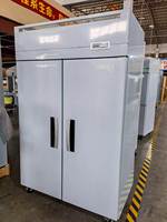 Réfrigérateur commercial numérique à deux portes NE-811-8, capacité 980L, pour la restauration, avec roues