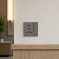 Prise murale universelle à interrupteur avec voyant néon, 1 module, multiprise, prise murale avec interrupteur