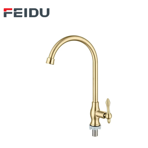 Feidu thép không gỉ duy nhất sàn gắn vòi nước nhà bếp thiết kế hiện đại đơn lạnh tap Đối với trang chủ sử dụng Chrome kết thúc hợp kim kẽm - Product Image 3