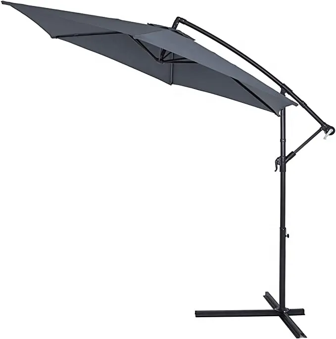 Sonnenschirm Single Cantilever Garden versenkbarer Pavillon Regenschirm 300 cm Öffnen und Schließen Sonnenschutz 50 UV-Schutz Patio
