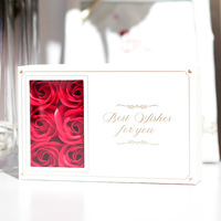 Cadeau pour la fête des mères, ensemble de bijoux tendance, boîte cadeau carrée, boîte à fleurs roses, cadeau pour la Saint-Valentin 2024