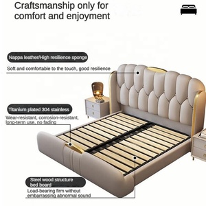 Camas de hotel de lujo modernas, marco de madera, tamaño king Queen, diseño de moda, buena calidad, venta al por mayor, cama con funda - Product Image 4