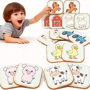 Tablero de aprendizaje de fieltro de tela para educación temprana, juego de emparejamiento transfronterizo para niños con temática de granja, dinosaurios, animales, bosque y océano - Product Image 1