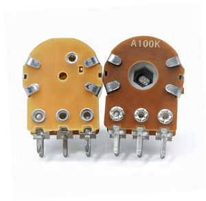 Prix usine OEM/ODM Commutateur Électronique 100K 500K Logarithmique 16mm Stéréo Cannelé Rotation Potentiomètre B503 - Product Image 3