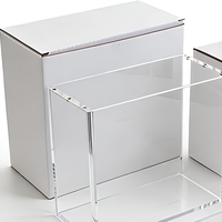 Vitrine moderne en acrylique, boîte de rangement transparente pré-assemblée, protection pour présentoir de cartes vertical autoportant